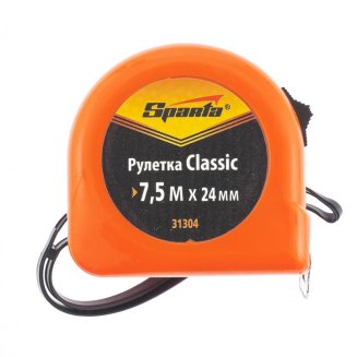 Рулетка Classic 7,5м х 24мм пластиковый корпус //Sparta